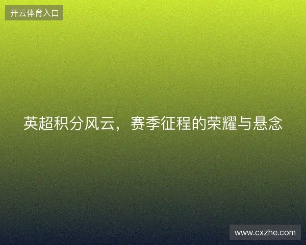 英超积分风云，赛季征程的荣耀与悬念