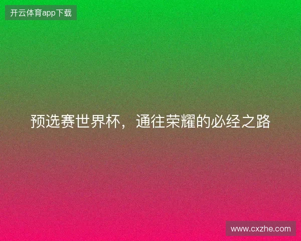 预选赛世界杯，通往荣耀的必经之路